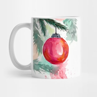 Red Christmas Tree Ornament Mug